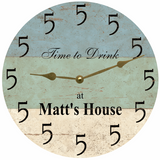 5 O Clock Beach Clock Gold Hands