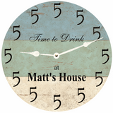 5 O Clock Beach Clock White Hands