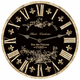 Black French Toile Clock