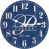 Blue Monogram Clock