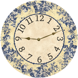 Floral Clock - Gold Hands