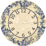 Floral Clock - White Hands