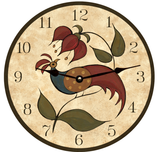 Folk Bird Peafowl Wall Clock