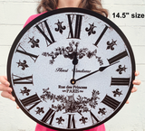 Gray Toile French Clock- Gray Toile Clock