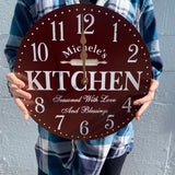 Red Kitchen Clock- Personalized Kitchen Clock