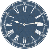 Navy Blue Wall Clock - White Hands