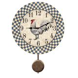 Rooster Kitchen Clock  Swinging Pendulum