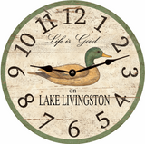 Personalized Lake Clock With Duck Design