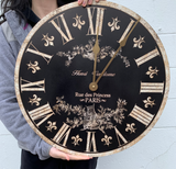Black Toile French Clock - 2