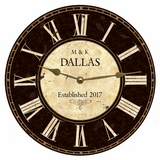 Customized Black Wedding Clock Gold Hands