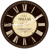 Customized Black Wedding Clock White Hands