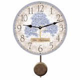 Blue Hydrangea Flower Clock -Pendulum Clock