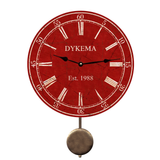 Personalized Candy Apple Red Clock- Personalized Red Family Name Clock