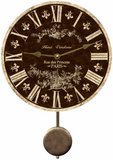 Brown Toile French Pendulum Clock