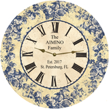 Floral Blue Clock