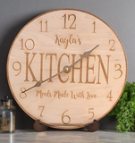 Personalized Kitchen Clock- Wooden Kitchen Clock
