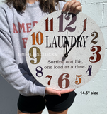 Rustic Laundry Room Wall Clock