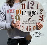 Rustic Laundry Room Wall Clock