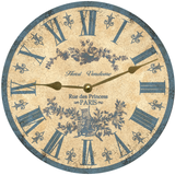 Rustic Light Blue Toile Clock - 4