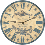 Rustic Light Blue Toile Clock - 2