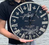 Light Blue Toile French Clock