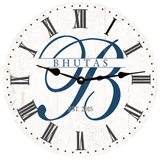 Monogram Clock- Personalized Monogram Clock- White Monogram Clock