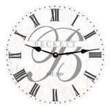 Monogram Clock- Personalized Monogram Clock- White Monogram Clock