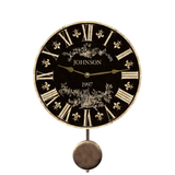 Personalized Black Toile Pendulum Wall Clock