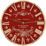 Red Toile Wall Clock