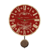 Red Toile Wall Pendulum Clock