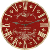 Red Toile Wall Clock - 3