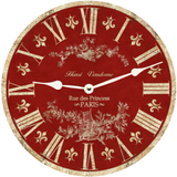 Red Toile Wall Clock - 4