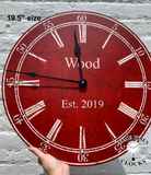 Personalized Candy Apple Red Clock- Personalized Red Family Name Clock