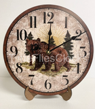 Rustic Bear Clock