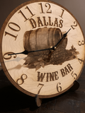 wooden wine bar clock