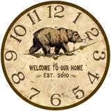 Bear Lodge Clock Gold Hands
