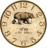 Bear Lodge Clock White Hands