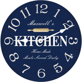 Personalized Blue Kitchen Clock
