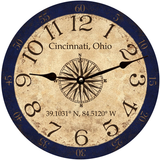 Personalized Longitude Latitude Coordinates Clock