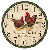 Farmers Market Clock with gold hands