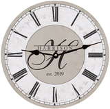 Personalized Gray Wedding Clock black hands