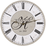 Personalized Gray Wedding Clock silver hands