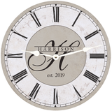 Personalized Gray Wedding Clock white hands