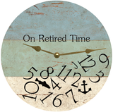 Handmade Retirement Clock with Beach Design with Gold Hands
