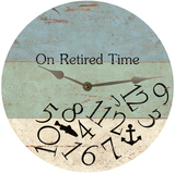 Handmade Retirement Clock with Beach Design with Silver Hands