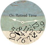 Handmade Retirement Clock with Beach Design with White hands