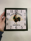 Rustic Square Rooster Clock for Kitchen - 6