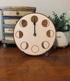 Wooden Moon Phase Clock