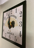 Rustic Square Rooster Clock for Kitchen - 5