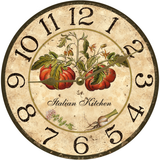 Personalized Italian Kitchen Clock Gold Hands